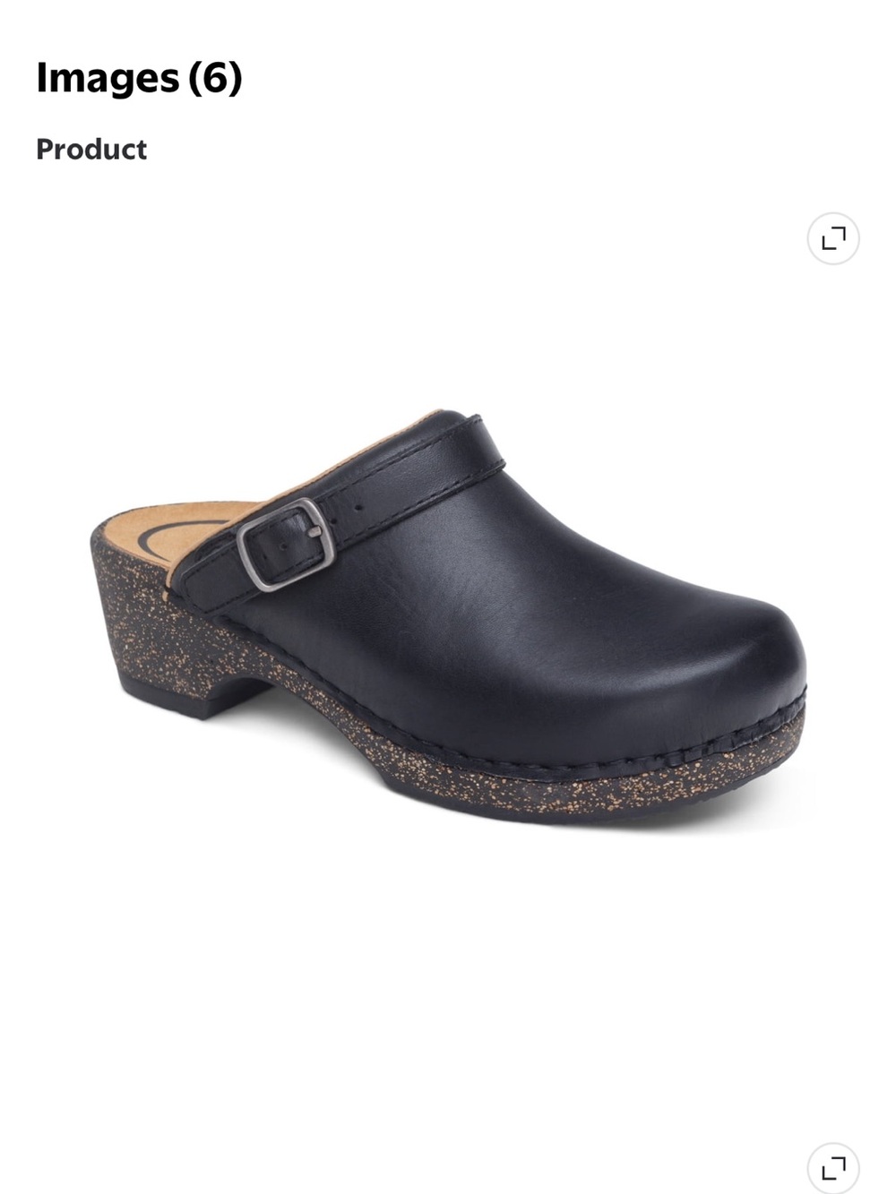 Aetrex Beckie Black Leather Clog Mule with Adjustable Strap